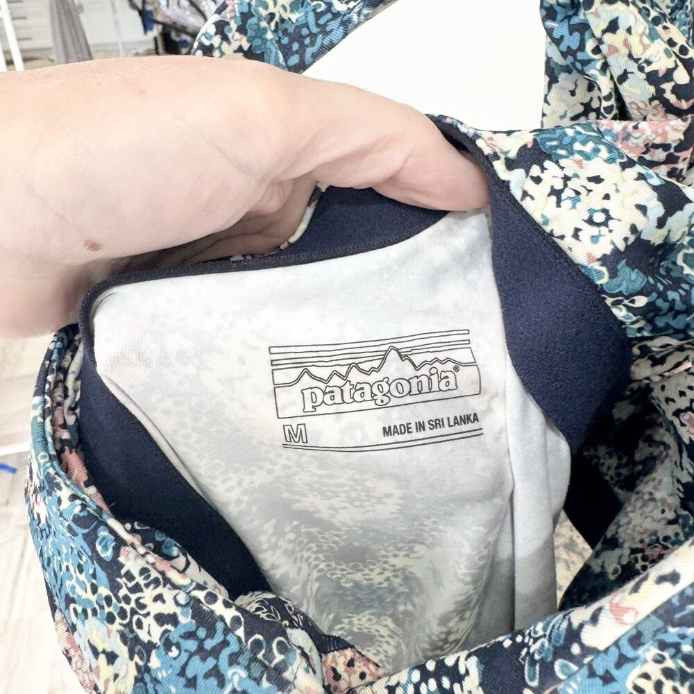 Patagonia Magnolia Spring dress Floral Criss Cross Medium Shelf Bra Athletic V52 - Picture 2 of 4